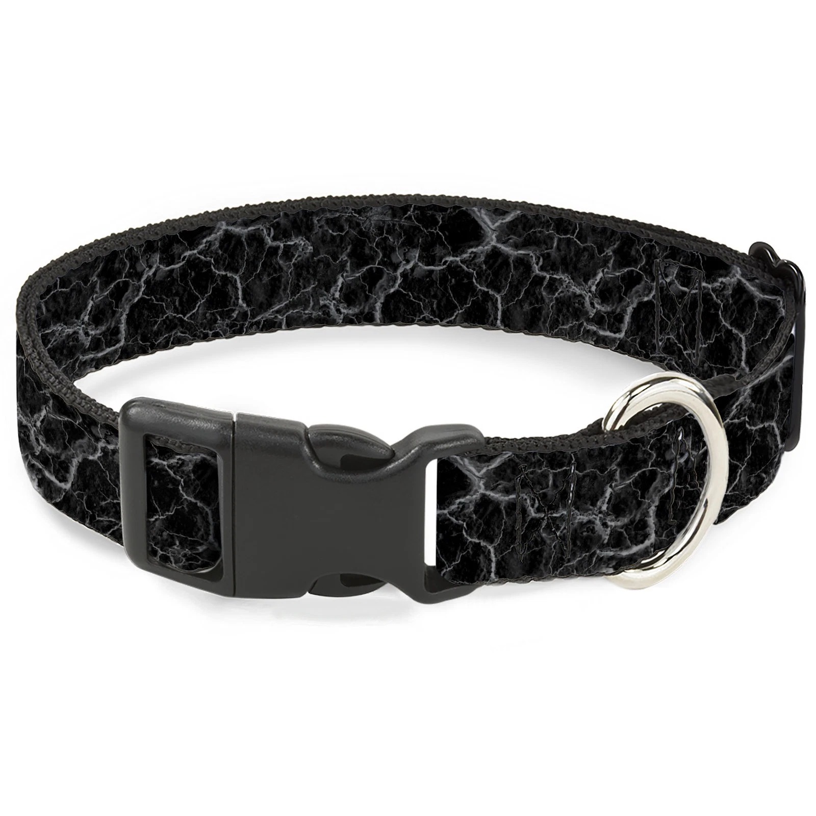 Plastic Clip Collar Marble Black/Charcoal Gray NARROW-Small 7-8.5"