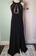 Morgan & Co Black Sleeveless Jersey Backless Maxi Evening Dress Sze 10/12 (US 8)
