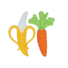 Nananubs Banana Massaging Toothbrush and Carrot Teether - 2 Pack Baby Teething