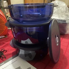 Tupperware Vent N Serve Medium Round Container Set New