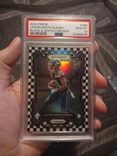 2023 Panini Prizm Jaxon Smith-Njigba #390 Black & White Checker PSA 10 Rookie RC