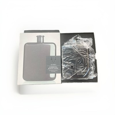 New In Box Four Roses Bourbon 6 Oz Flask Gunmetal Black Viski Alcohol Liquor
