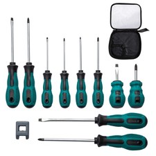 10X Screwdriver Set Heavy Duty Magnetic Screwdriver with 5 Flat 5 Cross Head