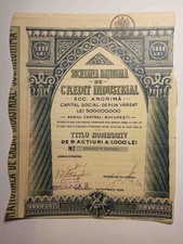 Romania Casa Rurala share certificate Bucharest 5000 Lei 1930