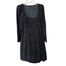 Madewell Size 14W Navy Blue V Neck Floral Dress