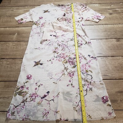 PULL AND BEAR Dress Womens Small Ivory Floral Sheer Ruffled Mesh Midi Boho  Beach | eBay