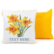 Personalised Daffodil Outdoor Cushion Cover Waterproof Floral Garden Pillow Gift
