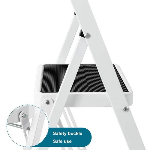 4 Step Foldable Ladder Heavy Duty Stepladder Non Slip Tread Safety Steel Step - Picture 6 of 8