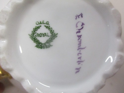Royal O&EG OEG Austria Creamer Signed E. Chamberlain - Picture 9 of 11