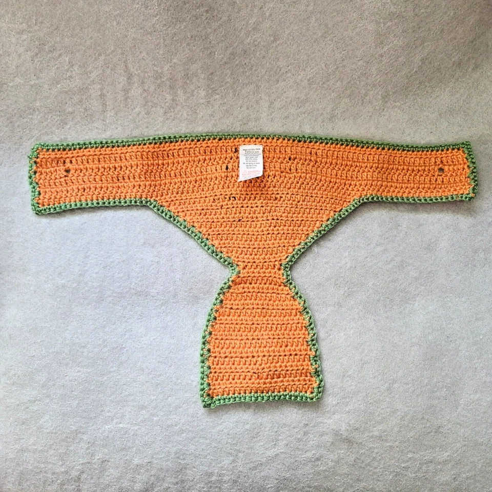 Funda y sombrero pañales calabaza recién nacido ganchillo bebé 0-6 meses otoño otoño Halloween Foto 3 de 4