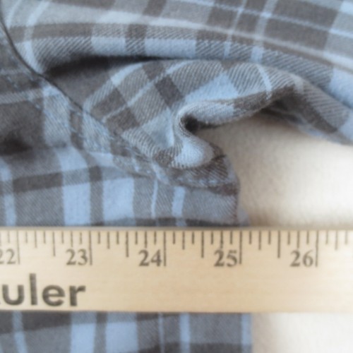 Haggar Flannel Shirt Mens XL Blue Gray Plaid Long Sleeve Lightweight Button Up - Picture 6 of 9