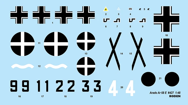 Roden 427 Arado Ar 68E Plastic XX century model kit aviation 1/48 - Image 3 of 4