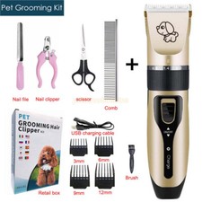 Electric Pet Clipper Dog Hair Trimmer Low-Noise Pet Dog Shaver Cut Machine Set
