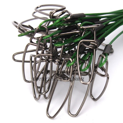 Fishing Wire Leader Line 7X Steel Fishing Leaders with Swivels Snaps 19.7"/150LB - Afbeelding 7 van 14