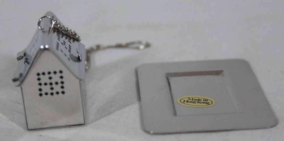 HIC'S INFUSOR DE CHÁ DE FOLHA SOLTA INGLÊS COM BANDEJA CASA AÇO INOXIDÁVEL 18/8 NOVO NA CAIXA - Imagem 3 de 4