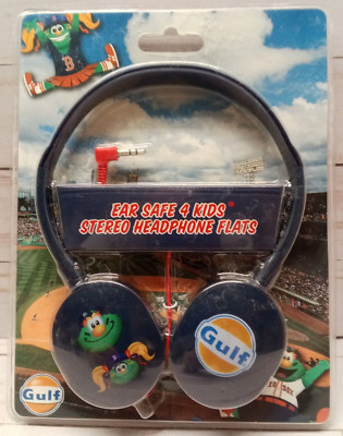 NEW Ear Safe 4 Kids Sterio Headphone Flats Gulf Gas logo & Wally & Tess Red sox