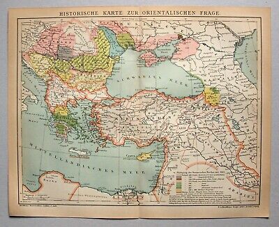 Turkei Osmanisches Reich Alte Karte Lithographie 1905 Ebay