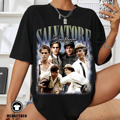 Retro Salvatore Brothers Shirt -Damon Salvatore Sweatshirt,Stefan Salvatore Shir - Picture 1 of 3