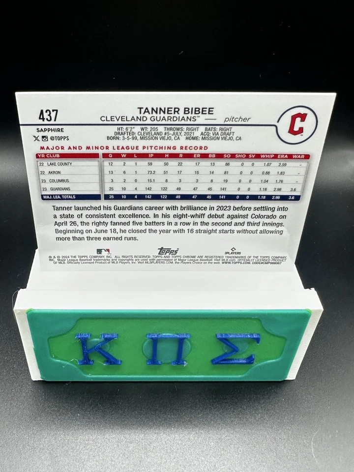 2024 Topps Chrome Sapphire Tanner Bibee /25 Orange Future Stars - Image 2 of 2