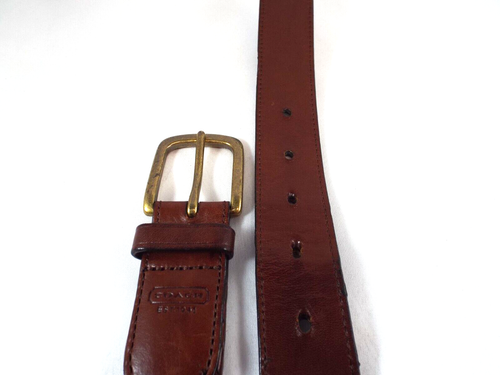 EUC Coach #F66104 Brown Leather Braided Leather 1 1/8" Casual / Golf Belt Sz 34 - Picture 6 of 10