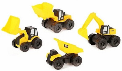 Bagger Set 4 Stück Baustellen Autos 10 cm Radlader Sandkasten Spielzeug Autos  