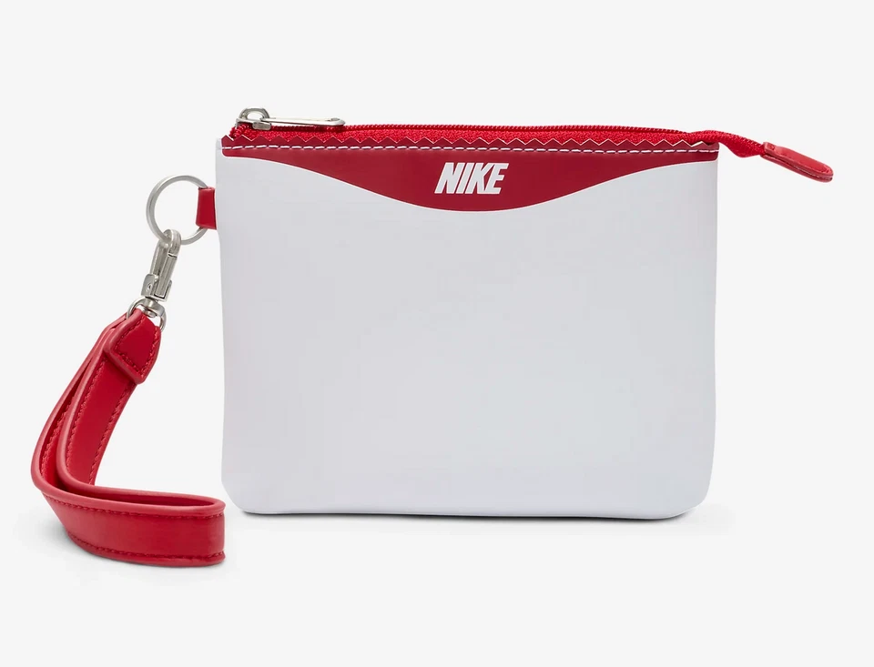 Nike Icon Cortez Muñequera Cremallera Bolsillo Cartera Blanco Rojo N1009739-175 Foto 3 de 4