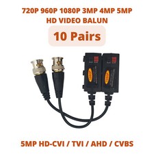 10 pairs 5MP Passive HD BNC Video Balun Transceiver Transmitter AHD/TVI/CVI/CVBS
