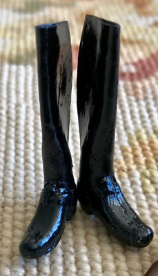 Pat Tyler Dollhouse Miniature Black Leather Top Riding Boots 365