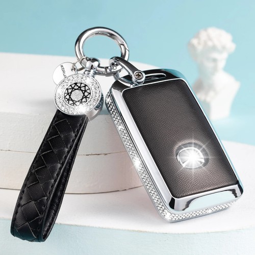 Key Fob Cover Compatible with Mazda Pink Leather Crystal 360 ° Protection Key - 第 18/19 張圖片
