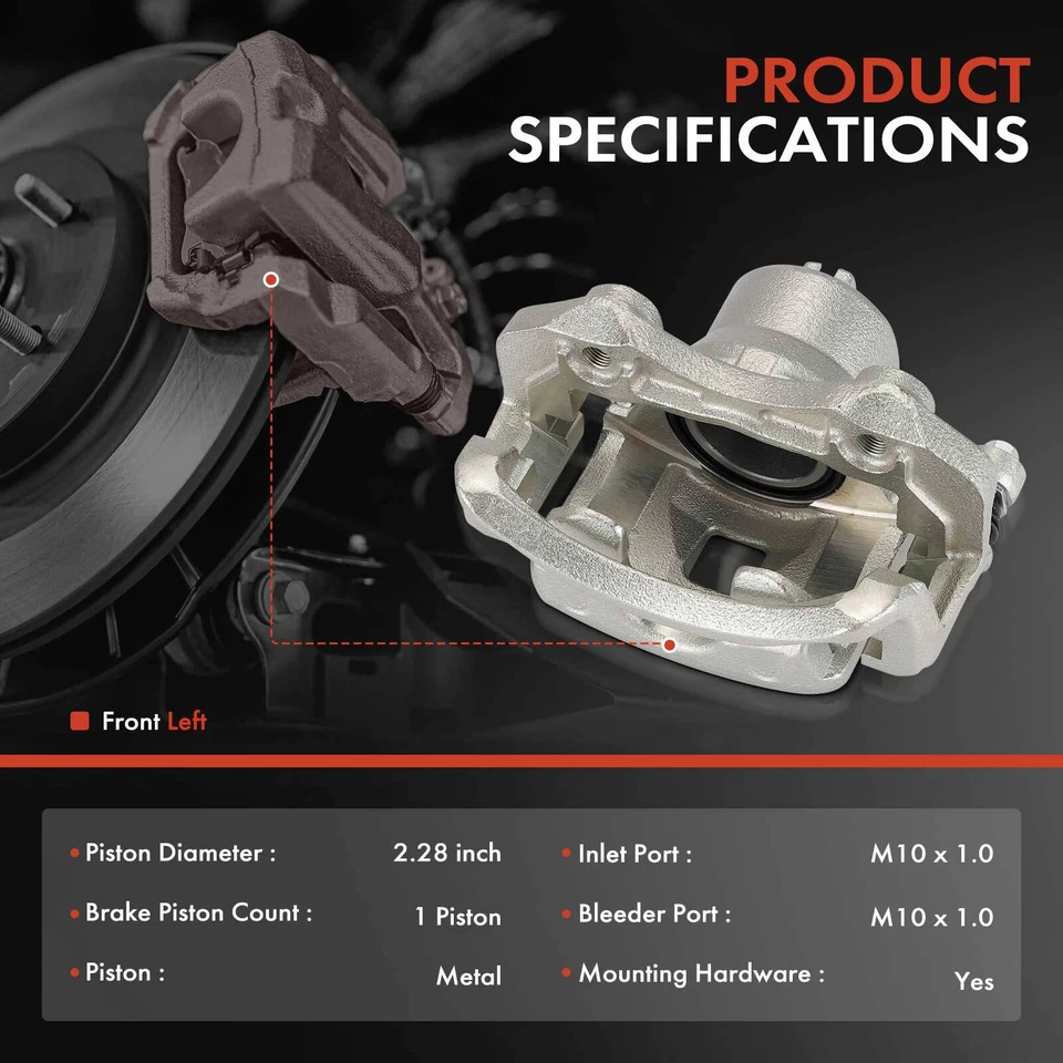 Pinza de freno de disco con soporte para conductor delantero izquierdo izquierdo Nissan Sentra 2000-2006 Foto 2 de 4