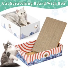 Cat Scratcher Box Creative Rectangle Shape Cardboard Cat Scratching Lounge Bed