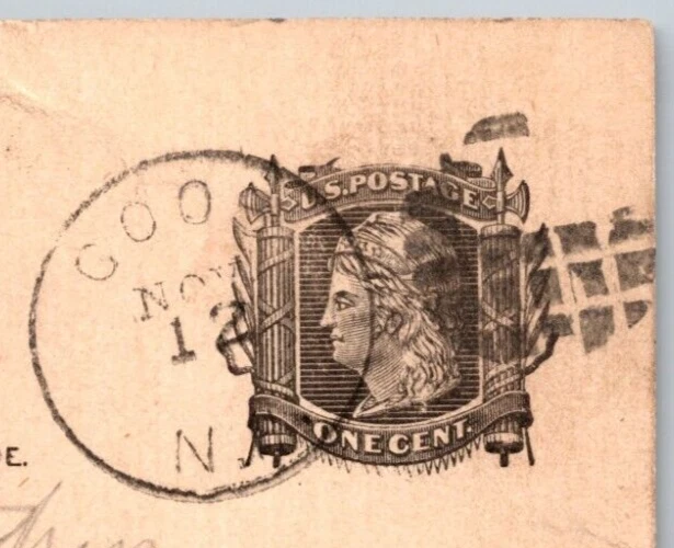 1881 UX7 Postal Card FURBER BROS 1c FANCY Cork KILLER Cancel - Order Information - Image 2 of 3
