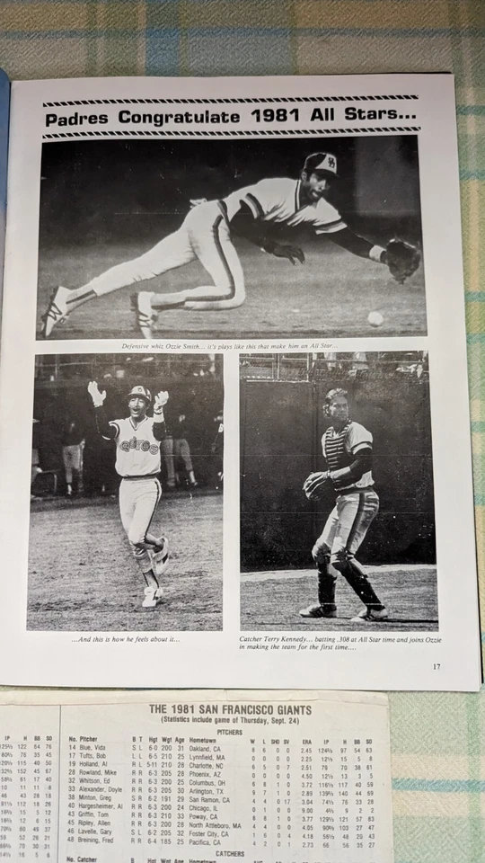 VTG 1981 San Diego Padres Official Program & Souvenir Magazine - Ozzie Smith - Image 3 of 4