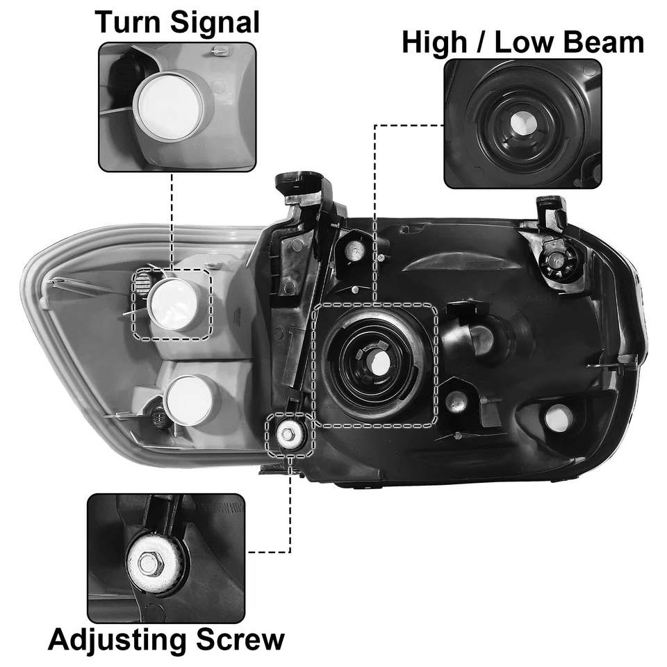 4PCS Headlights For 2005 2006 Toyota Tundra 05-07 Sequoia Pickup Headlamps LH+RH Foto 4 de 4