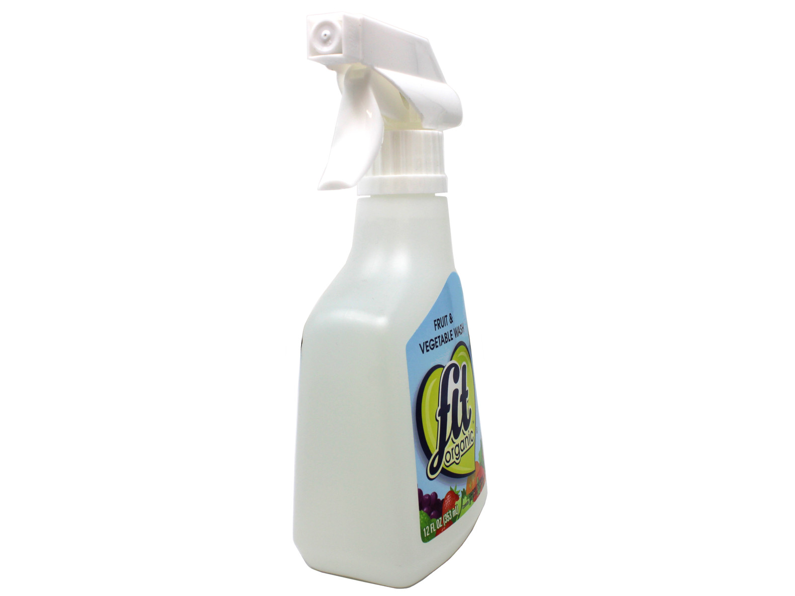 FIT Organic Fruit and Vegetable Wash Spray Bottle White, Clear, 12 Fl Oz 2 Pack