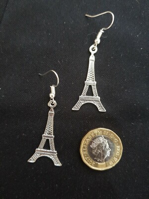 Ladies Eiffel Tower France Paris Hook Earrings Holiday Tourism Souvenir Travel