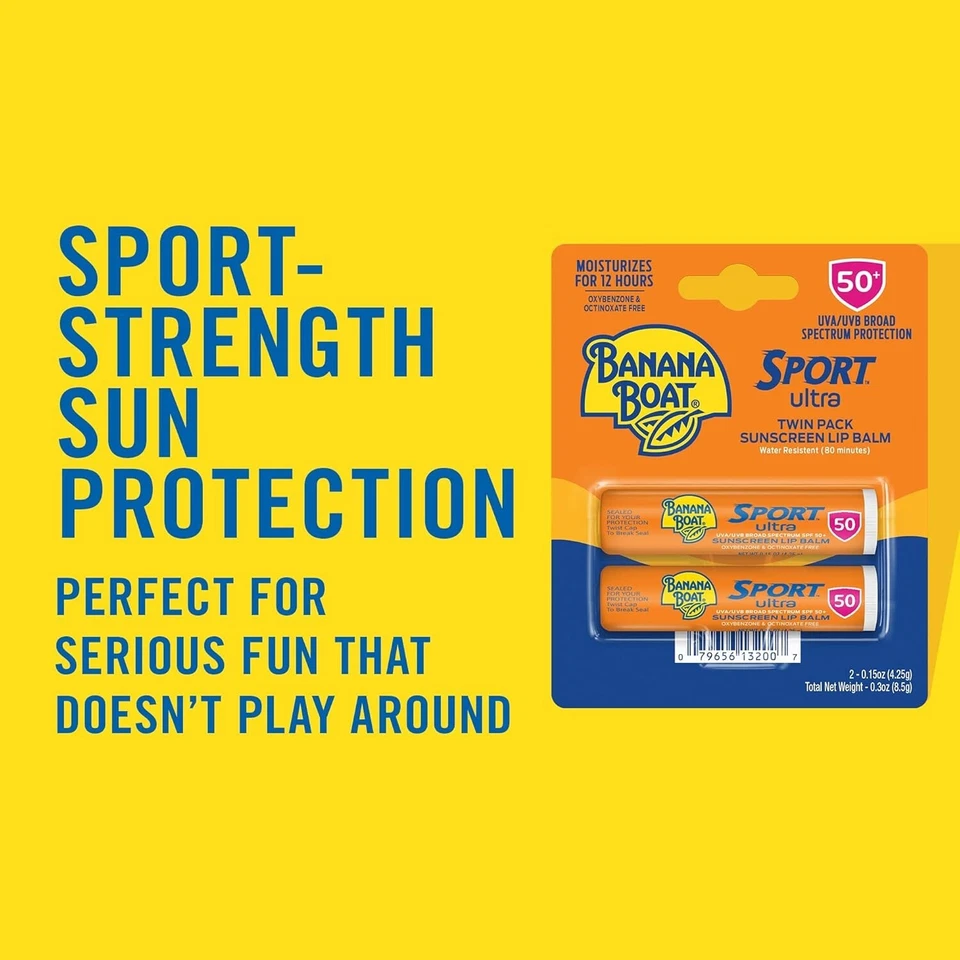 2 Pack Banana Boat Sport Performance Sunscreen Lip Balm Spf 50 .15Oz Each... - Image 3 of 4