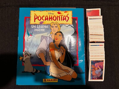 KOMPLETTES SET VIGNETTEN + LEERES ALBUM PANINI POCAHONTAS DISNEY 1995 SELTEN