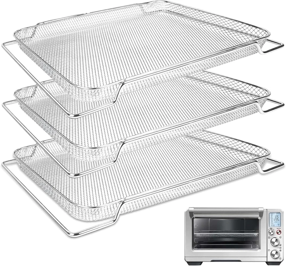 Stainless Steel Air Fryer Basket Replacement Set of 3 for Ovens