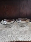 Vintage Anchor Hocking Glass Isabella Dessert Salad Bowl Beaded Edge Set Of 2