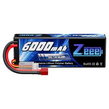 Zeee 2S LiPo Battery 6000mAh 7.4V 80C T Plug for RC Car Truck Heli Airplane
