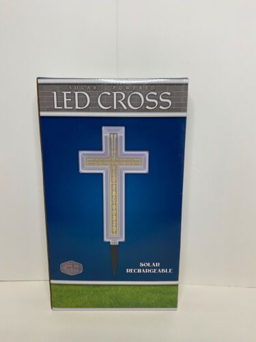 LED Solar Powered Cross FOR GOD SO LOVED THE WORLD
