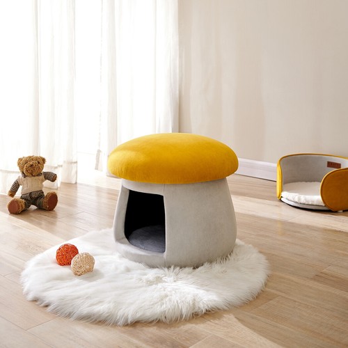 Cat House Bed Cave Soft Cushion Kitten Pet Mat Dog Puppy Basket Mushroom Nest - Picture 4 of 14