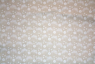 SUN AND CLOUDS OR FLOWERS AND BUSHES - 100% COTTON FABRIC