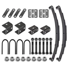 3500lbs Tandem Trailer Axle Suspension Kit 4 Leaf Springs w/ U-Bolt & Hanger Kit