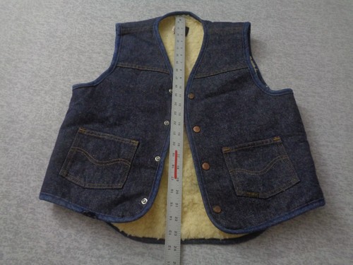 Vintage Sears Roebuck Denim Vest Mens Medium Sherpa Lined Flaws - Picture 8 of 9