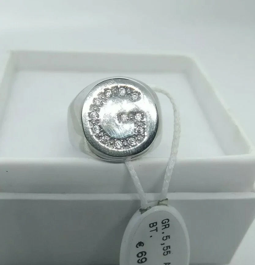 Anello argento 925(rodiato) Con INIZIALE - Immagine 3 di 4