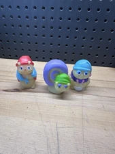 3 Vintage Glo Worms And Friends-  Finger Puppets Figurines Toys Glow In Dark