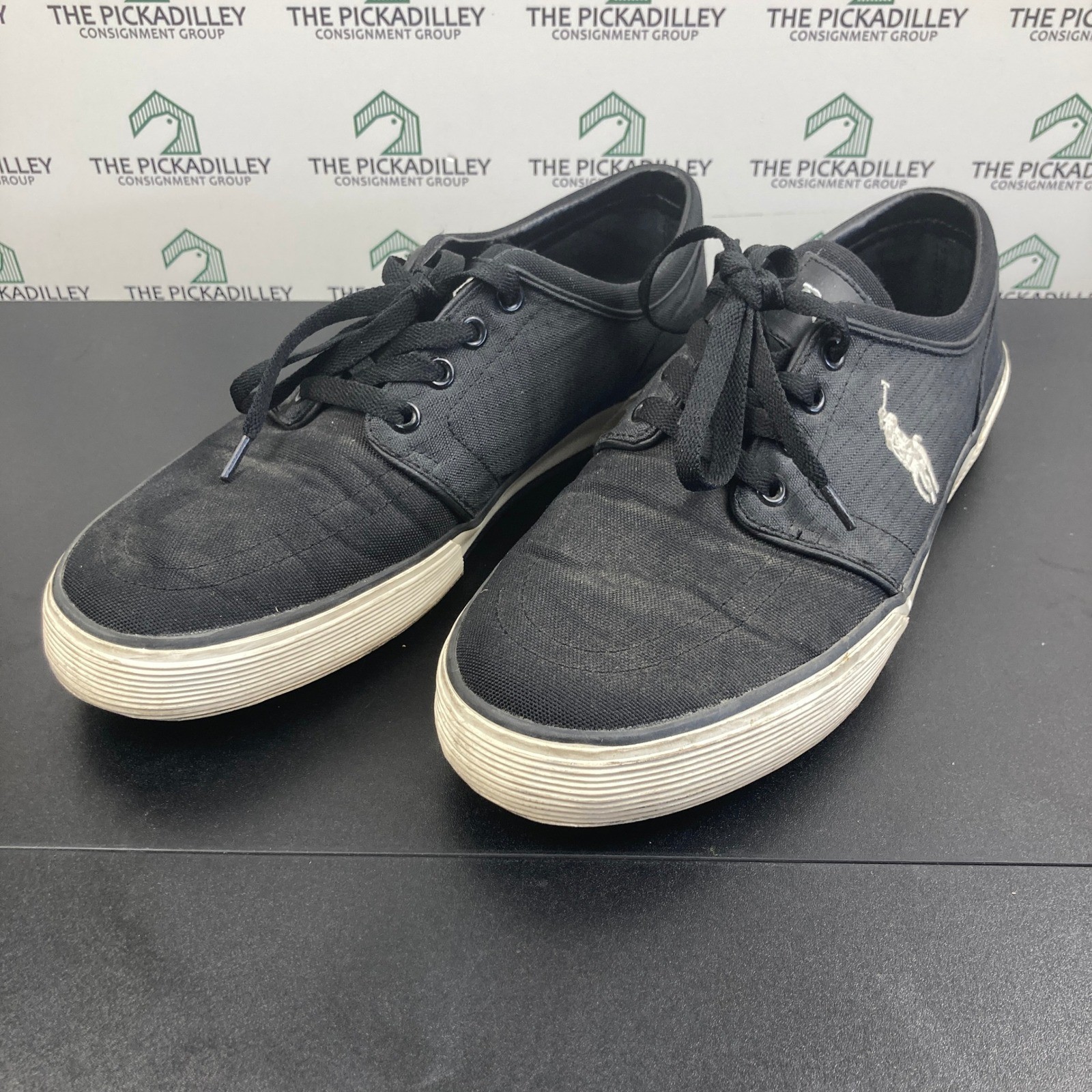 Polo Ralph Lauren Faxon Low Black Canvas Casual Shoes Sneakers Men's Size 9D thumbnail 8