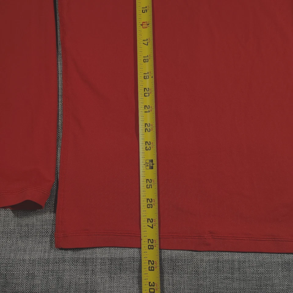 Camisa Quicksilver Rashguard Para Hombres Grande Roja UVtech Cuello Simulado Manga Larga Activa Foto 4 de 4